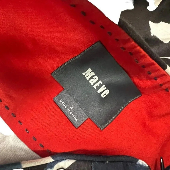 Anthropologie Maeve Pleated Skirt Black Blue Grey Watercolor Pockets Size 2 - Picture 6 of 10